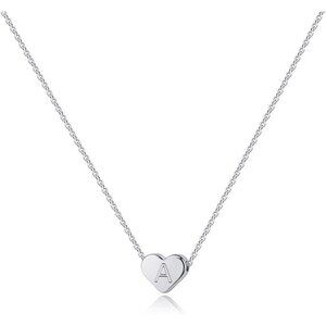 Minimalist Heart A-Z Initial Necklace - Nickel-Free Gold Plated Charm for Women